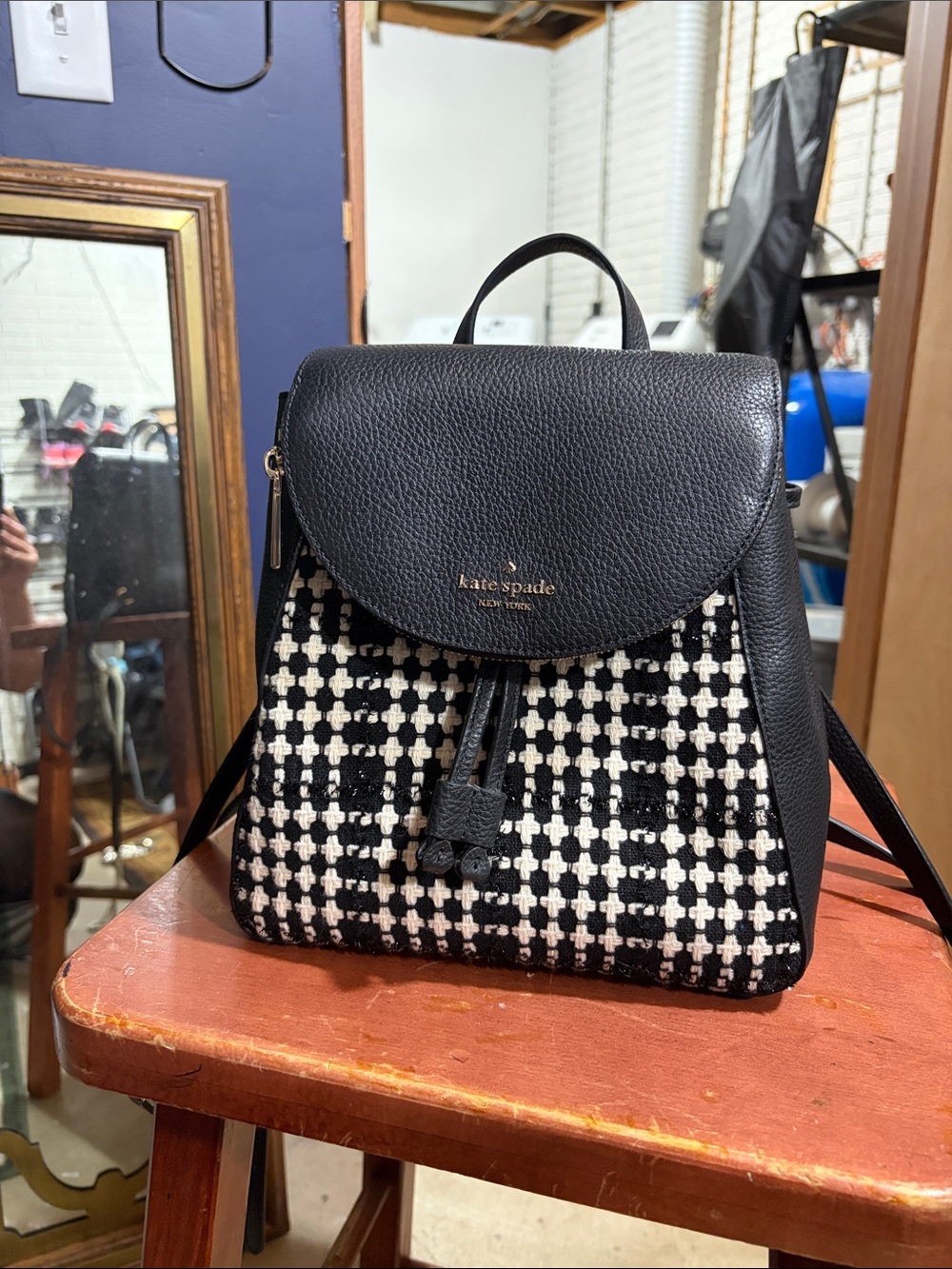 kate spade Black & white Mini Backpack